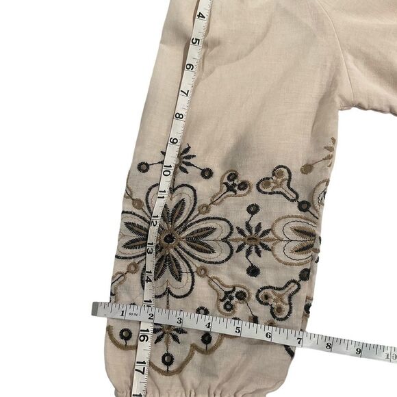 DressNaoo Women’s Size M Navy/Ivory Sleeve and Collar embroidery Detail Dress - Picture 13 of 14